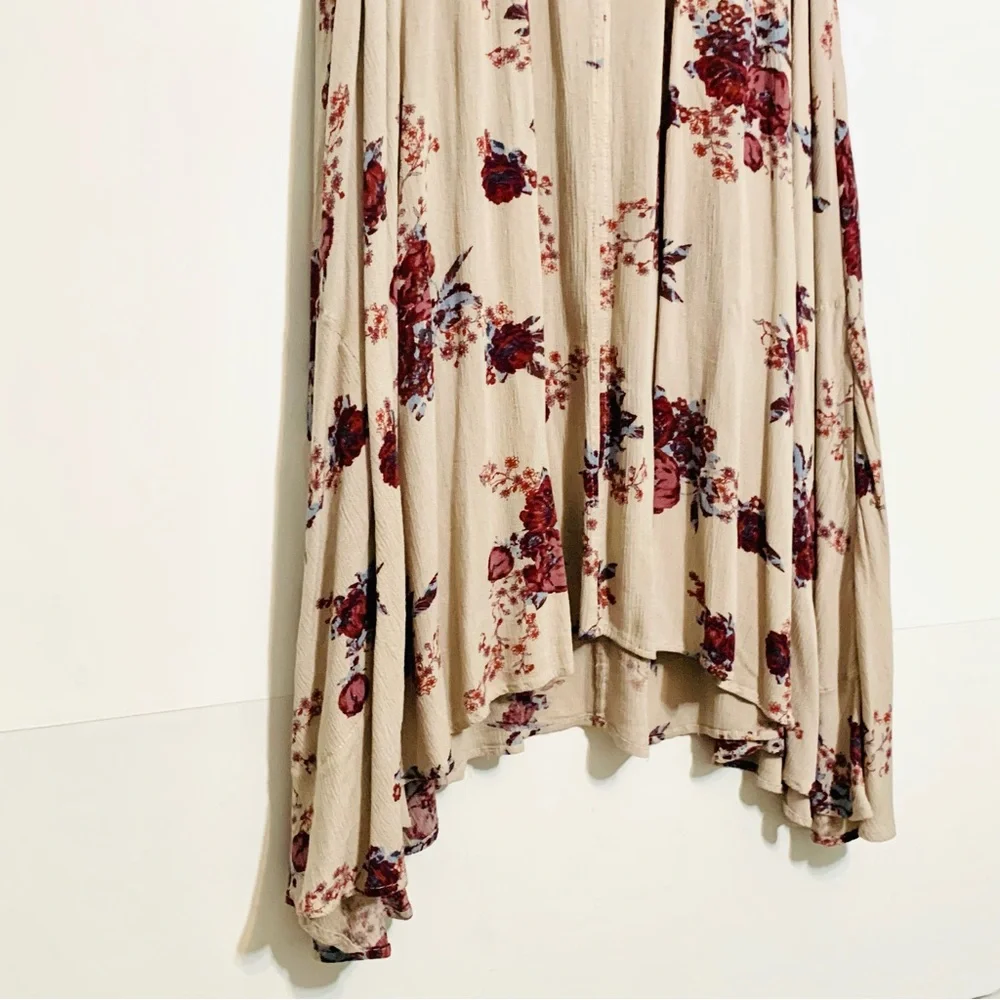 Free People Washed Stone Purple ’Tree Swing’ Floral Tunic Dress Women’s Small